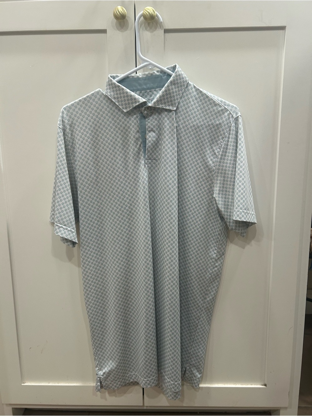 Puma Light Blue Geo-Pattern Polo